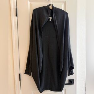 Chicos cozy long length open front cocoon cardigan sweater